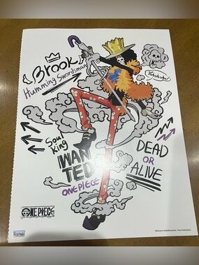 Brook Humming Swordsman One Piece Poster - Colorful Soul King Anime Illustration